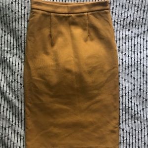Ezra mustard stretch knit pencil skirt